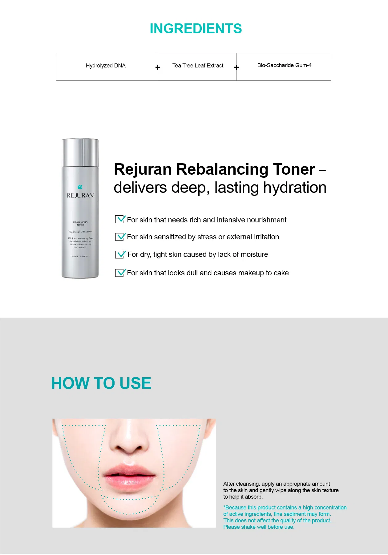 Rejuran Rebalancing Toner · información del producto