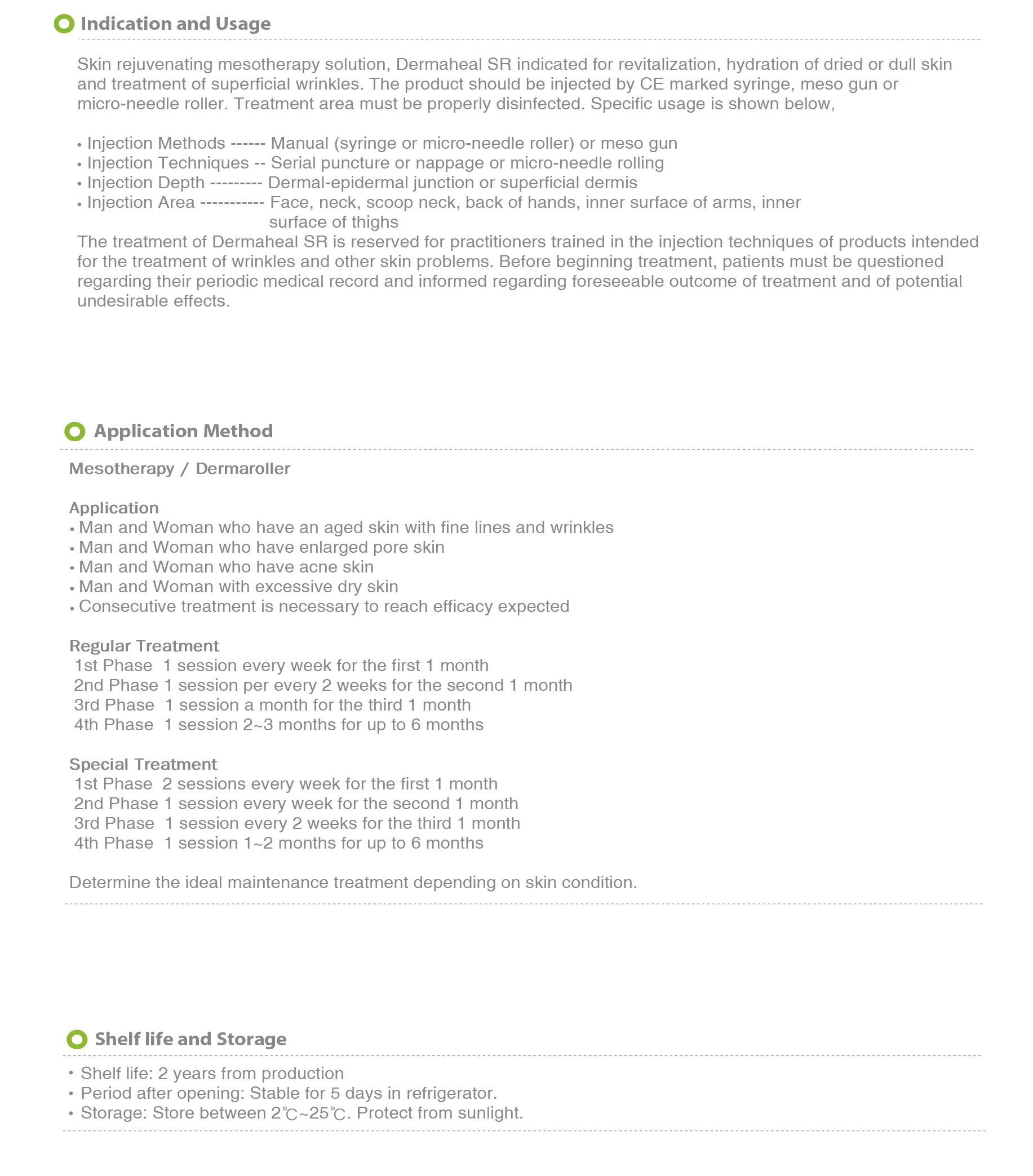 Dermaheal SR · product information