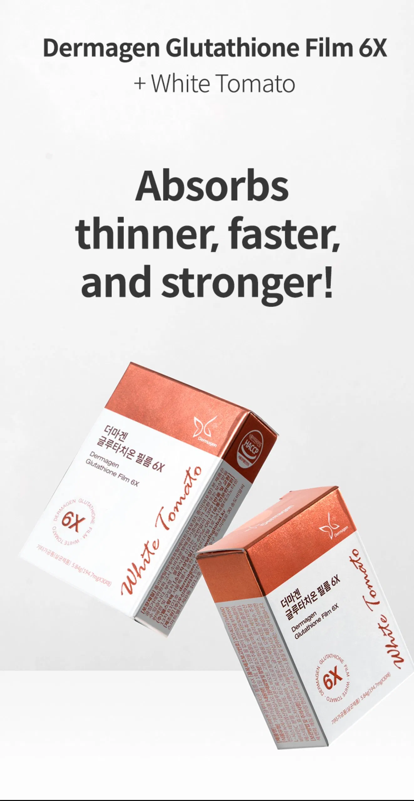 Dermagen Glutathione Film 6X · información del producto