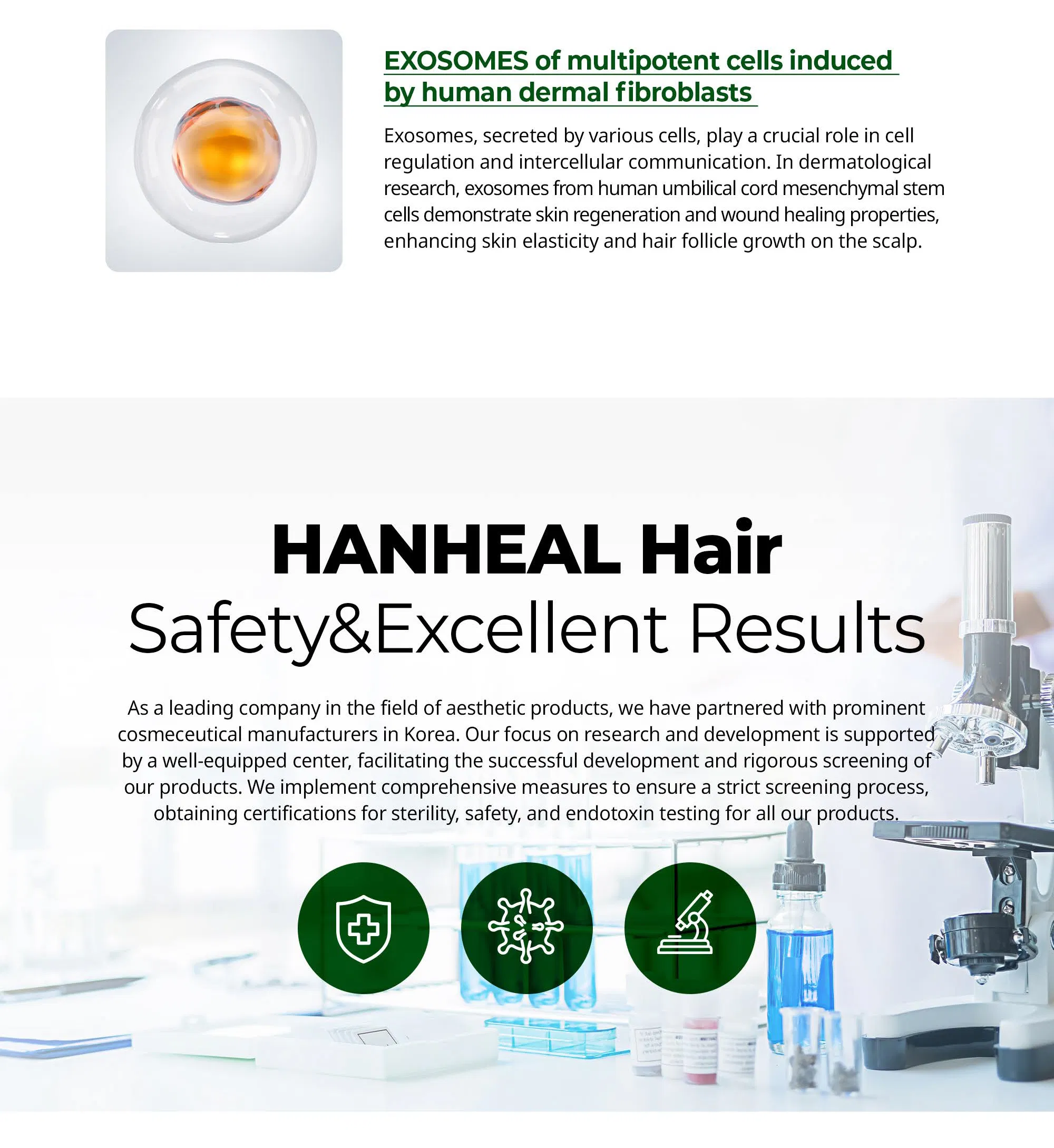 Hanheal Exosome Hair Filler · información del producto