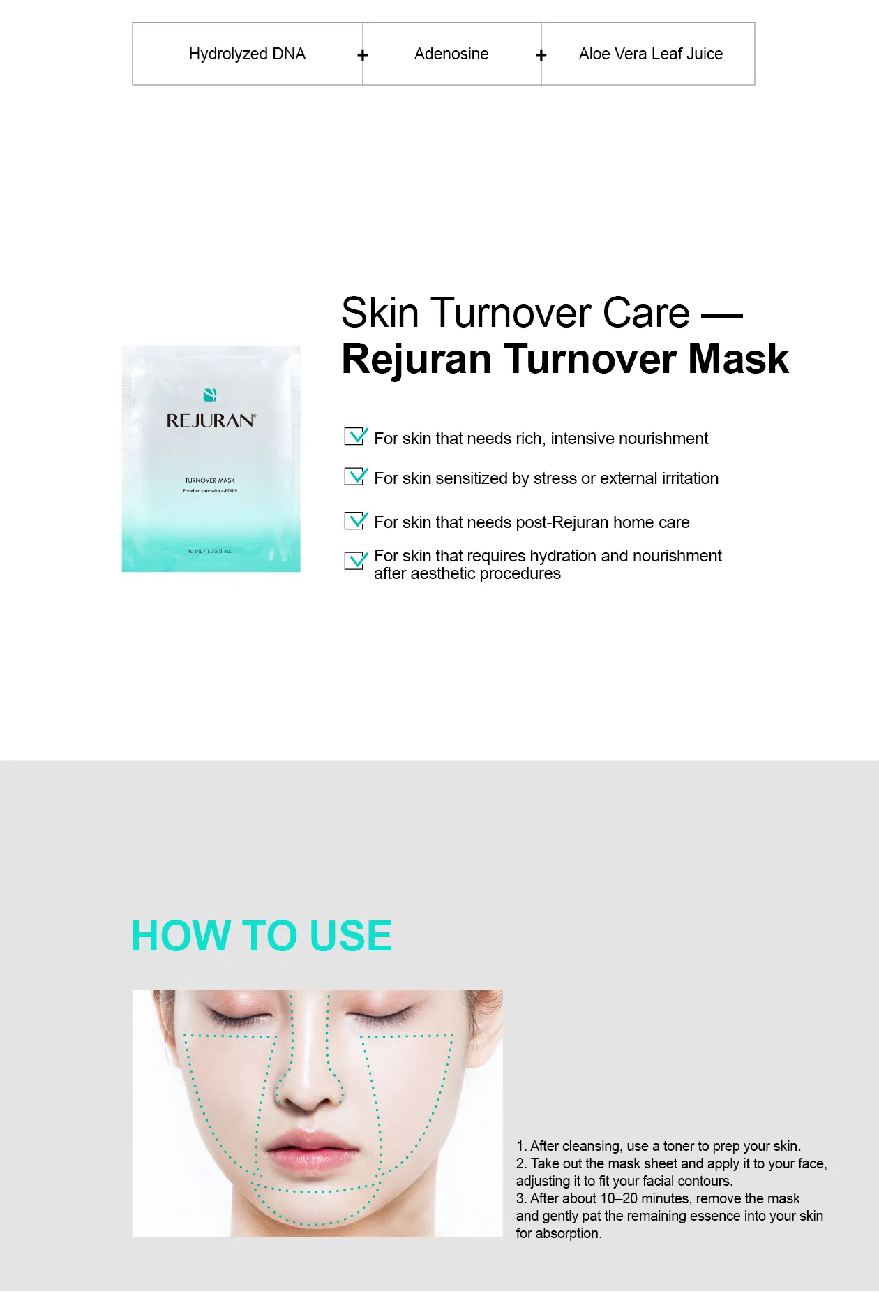 Rejuran Turnover Mask · product information