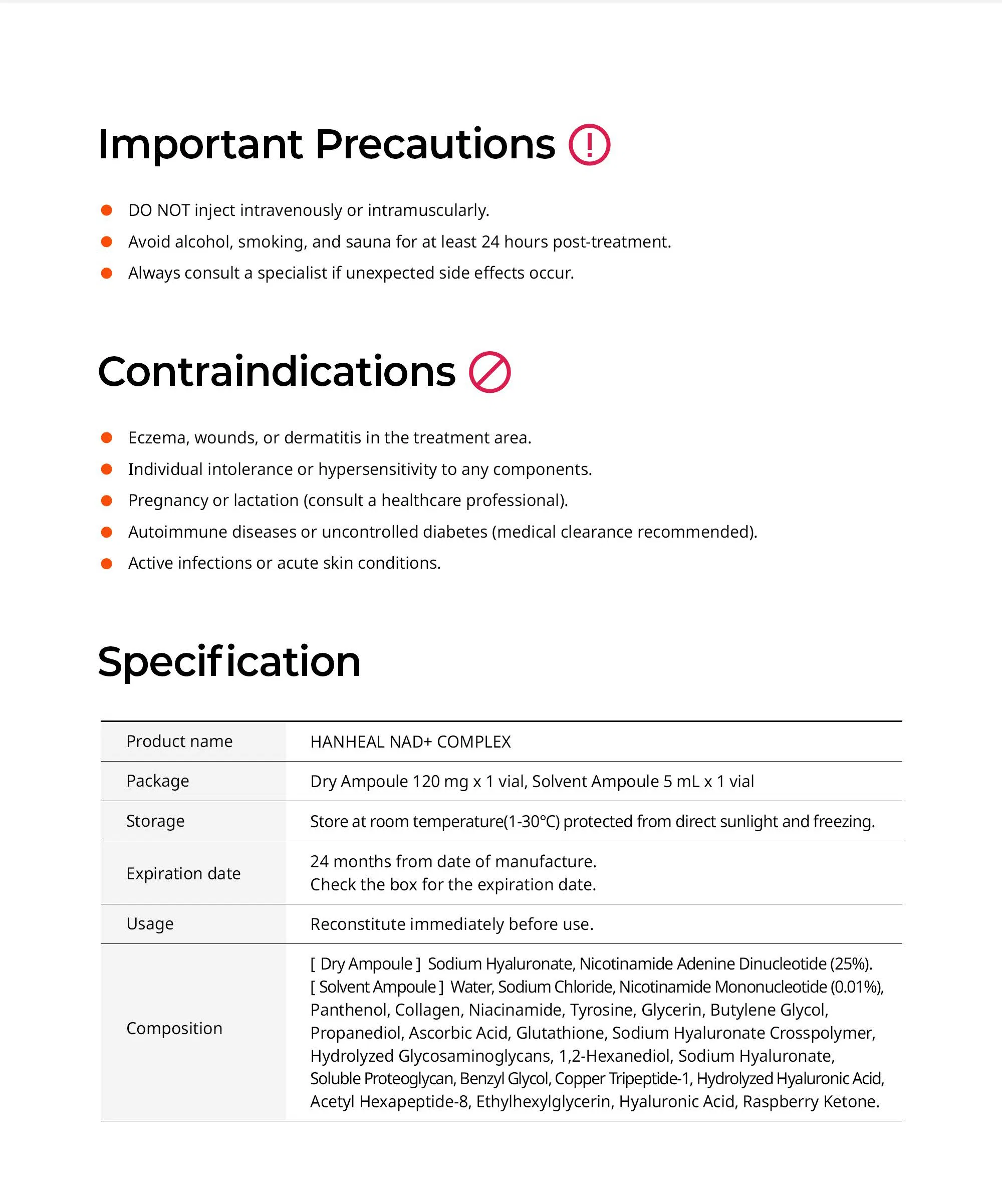 HANHEAL NAD+ Complex · product information