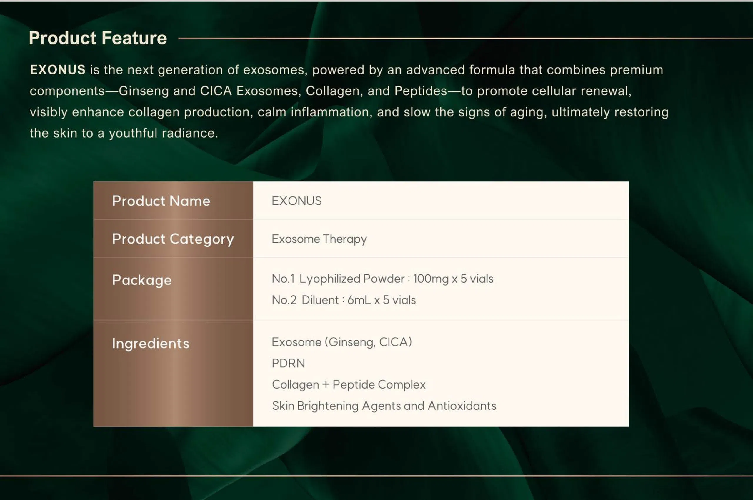 Exonus · product information