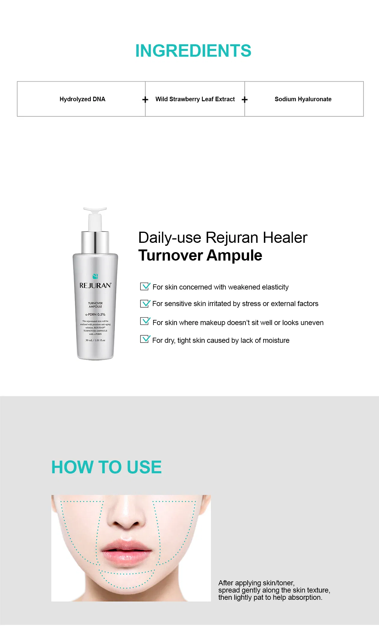 Rejuran Turnover Ampoule · información del producto