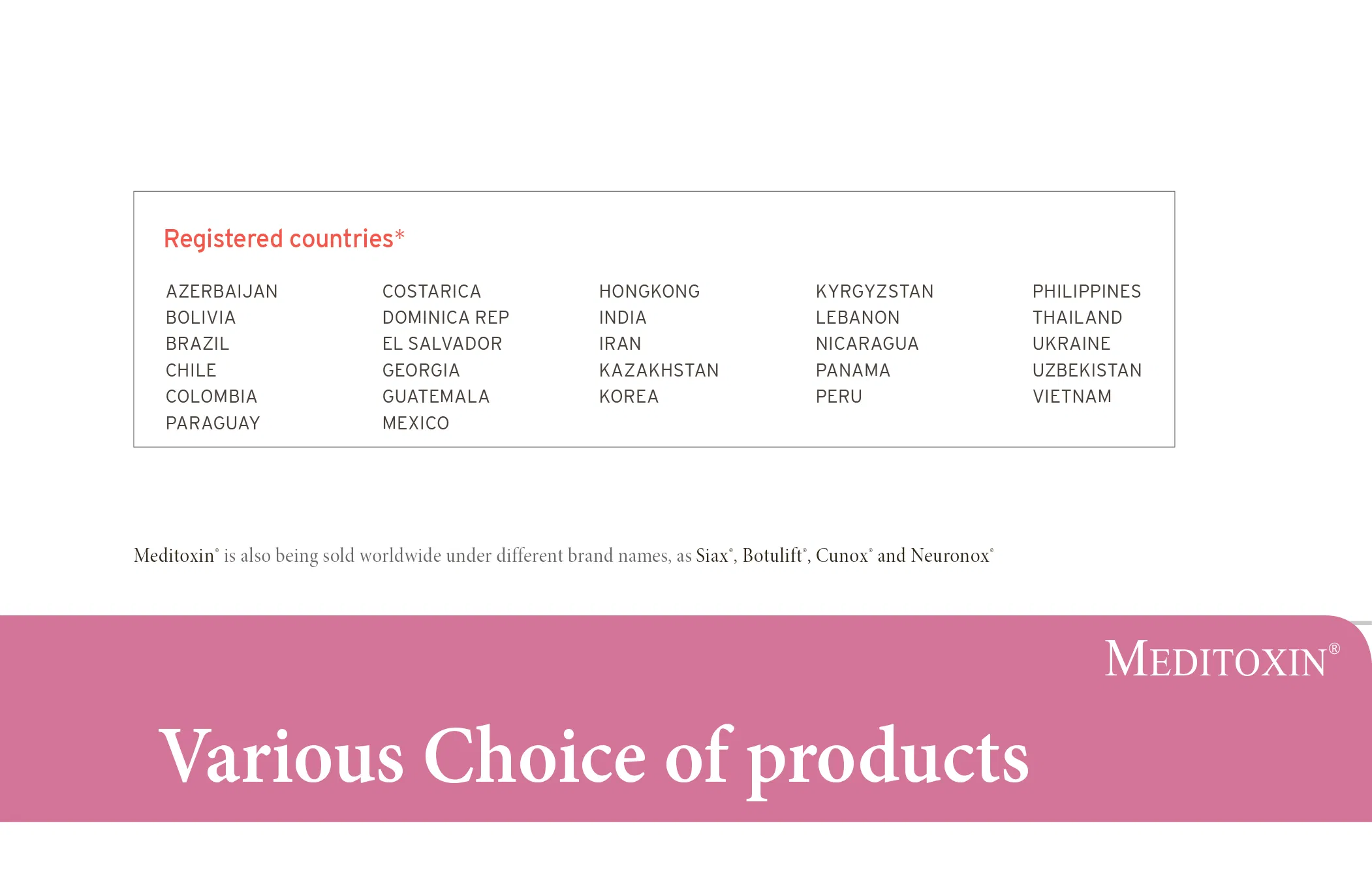 Meditoxin 100 Units · product information