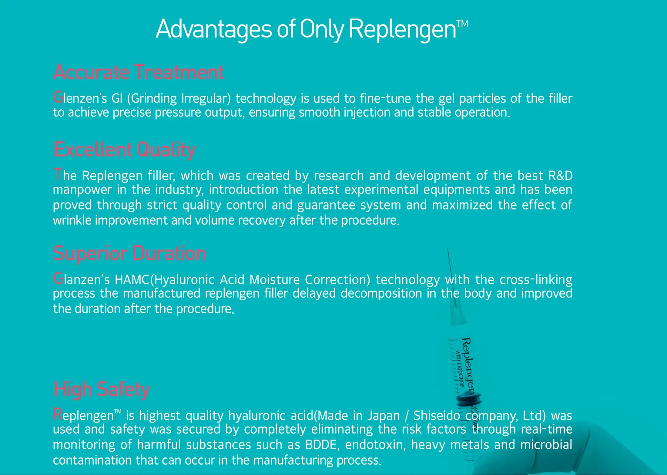 Replengen Deep · información del producto