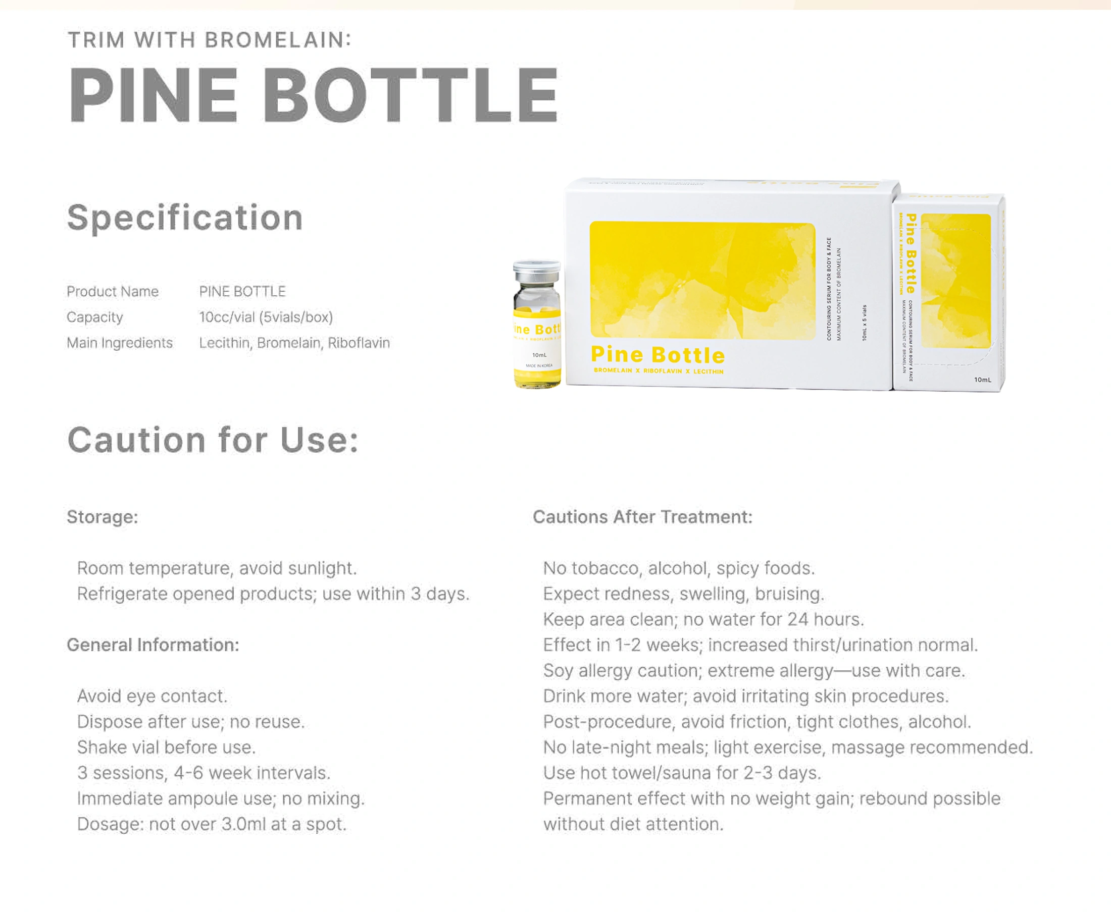 Pine Bottle · información del producto